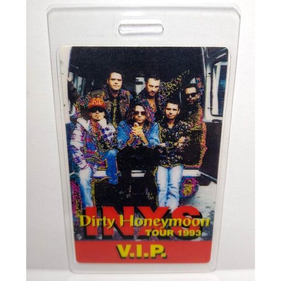 INXS Dirty Honeymoon Tour Backstage Pass VIP Laminated 1993 New Wave Pop Rock - Picture 1 of 3